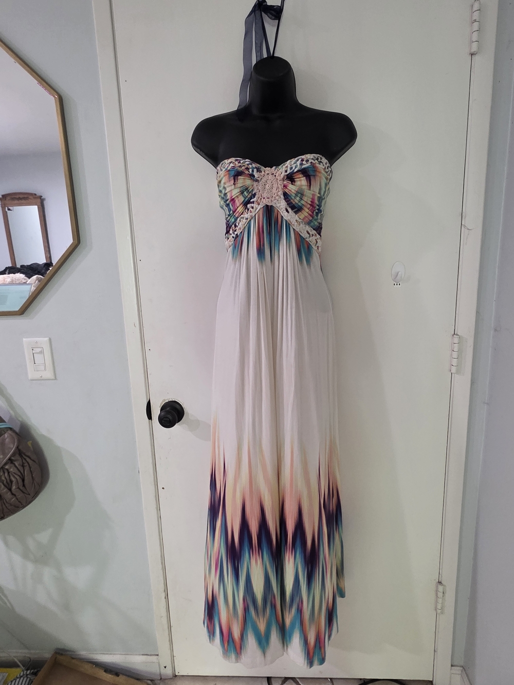 Strapless Multicolor Ombre Maxi Dress